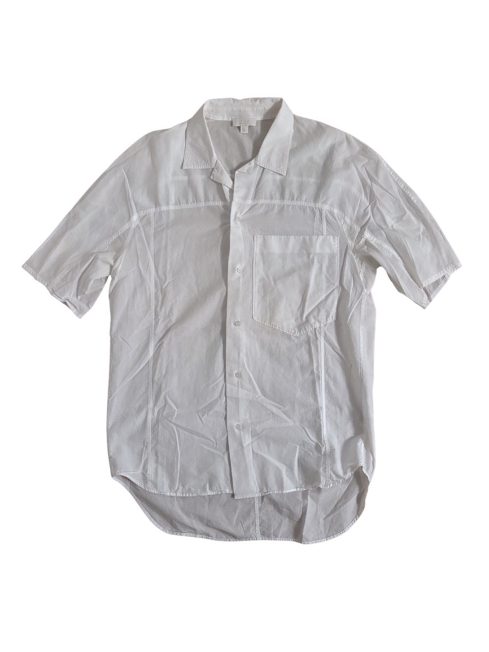COS White Casual Button Down High Low Shirt